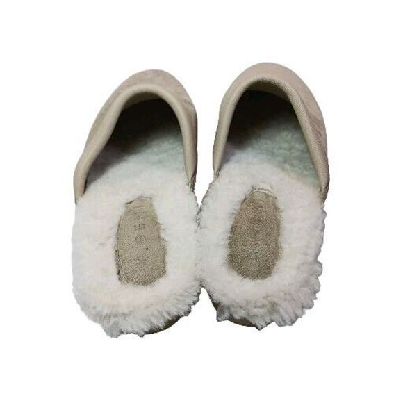 M Gemi Greta Shearling Mule Clog 7.5 US 38 EUR Platform Studded Beige Suede - Picture 7 of 7